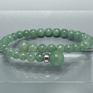 Expandable Jade 6mm  Bead Bracelet